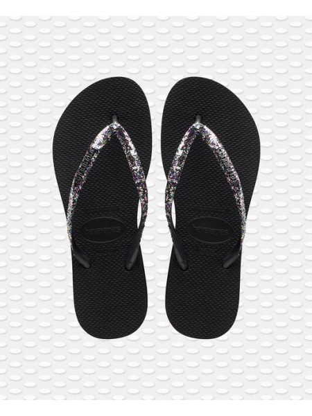 Infradito Hawaianas Donna Slim flatform Glitter blac