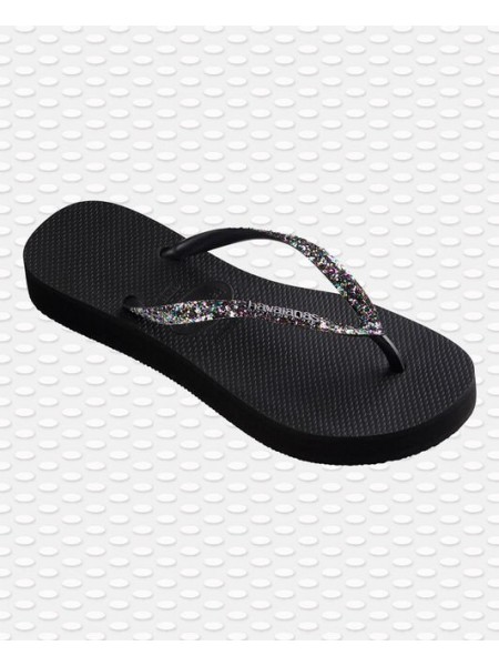 Infradito Hawaianas Donna Slim flatform Glitter blac